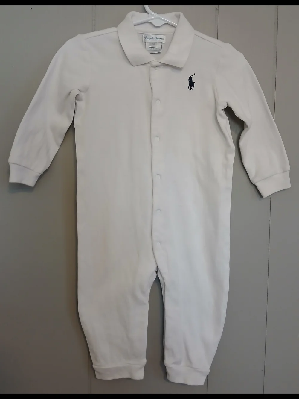 Ralph Lauren Boys 9 Months White Romper